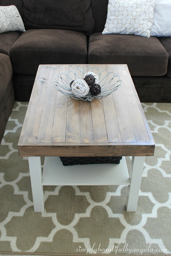 What a beautiful planked coffee table made from an affordable Ikea piece!