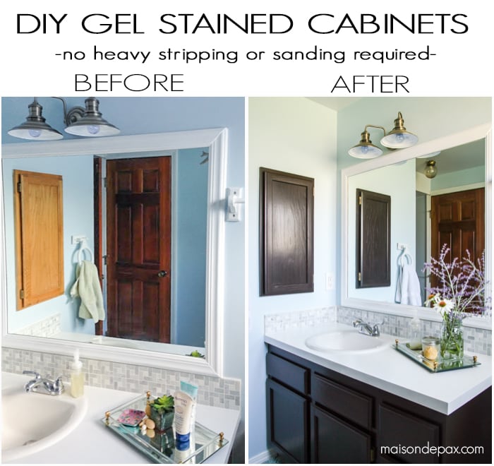 diy gel stain cabinets (no heavy sanding or stripping!) - maison de pax