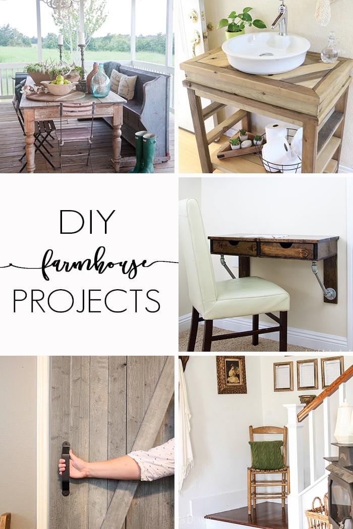 DIY Farmhouse projects: diy projects from furniture building to decorating to give your home that charming, farmhouse look.