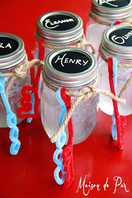 Party Favors: Homemade Bubbles and Mason Jars