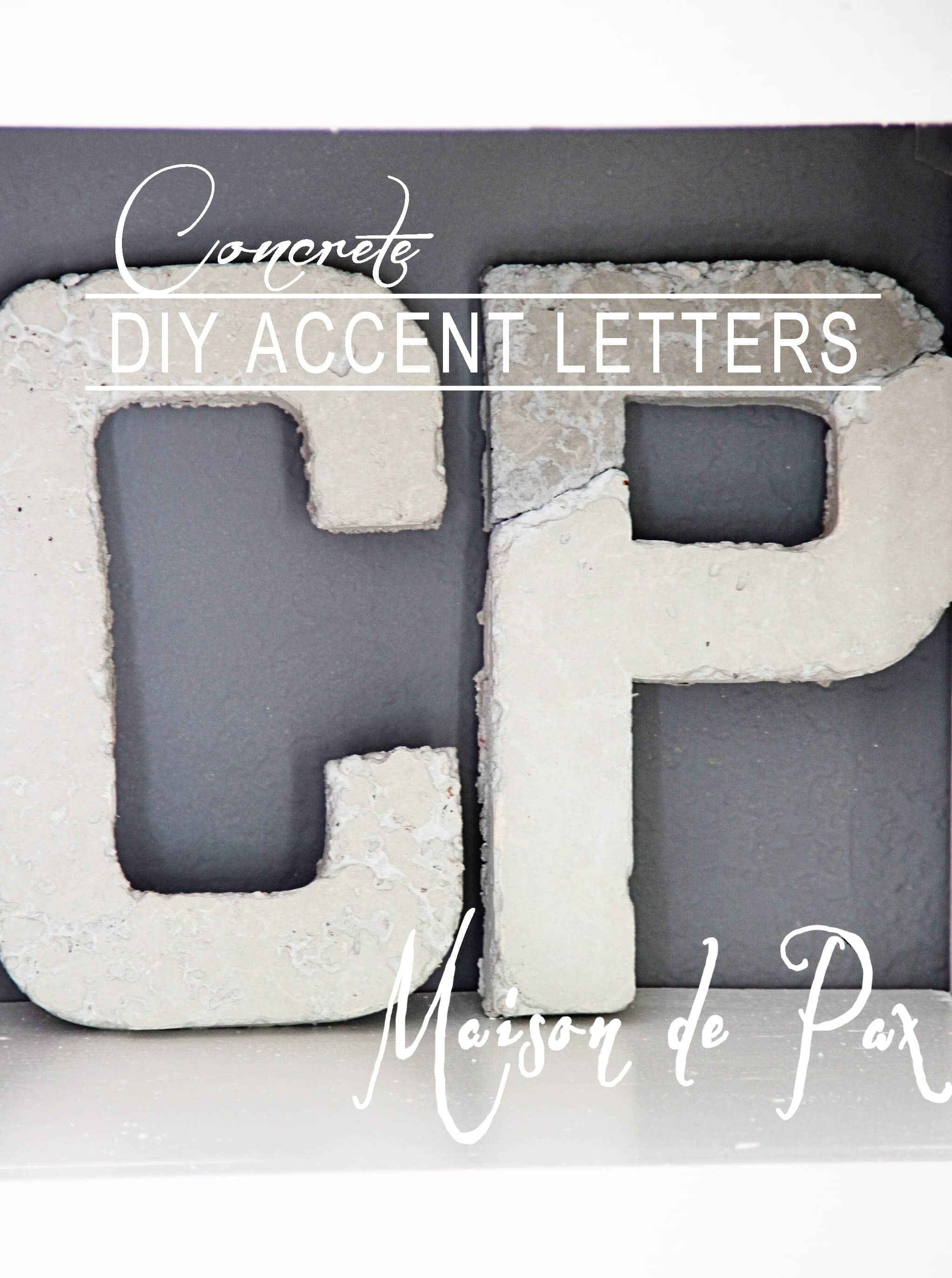 DIY Concrete Accent Letters