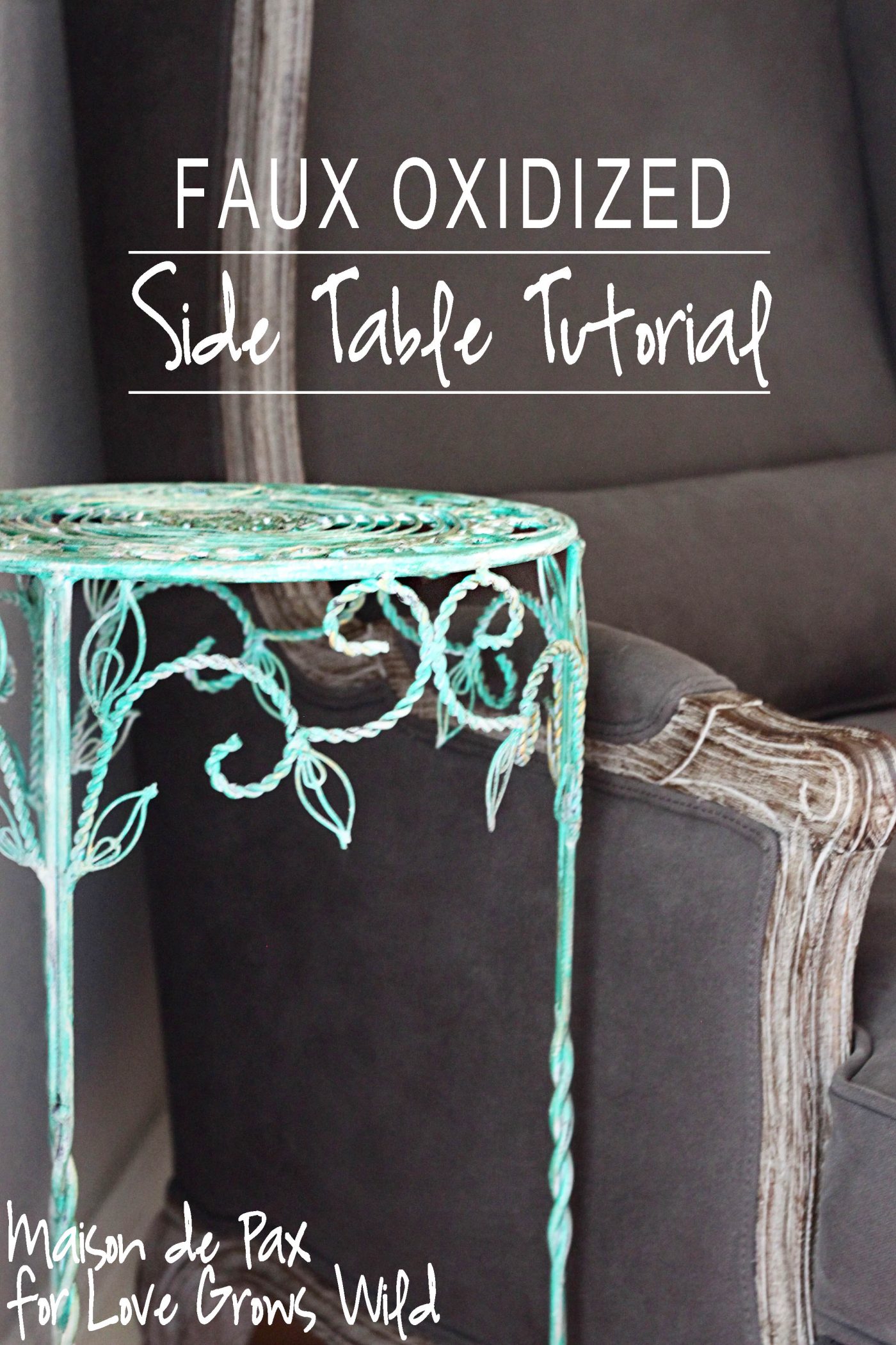 Faux Oxidized Side Table Tutorial