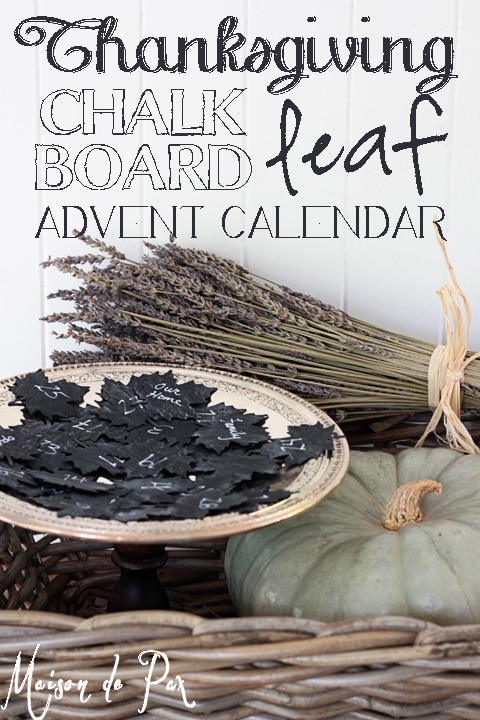 Count your blessings this Thanksgiving season with a chalkboard leaf advent calendar. This super simple tutorial will help you and your family cultivate a sense of gratitude all month long.