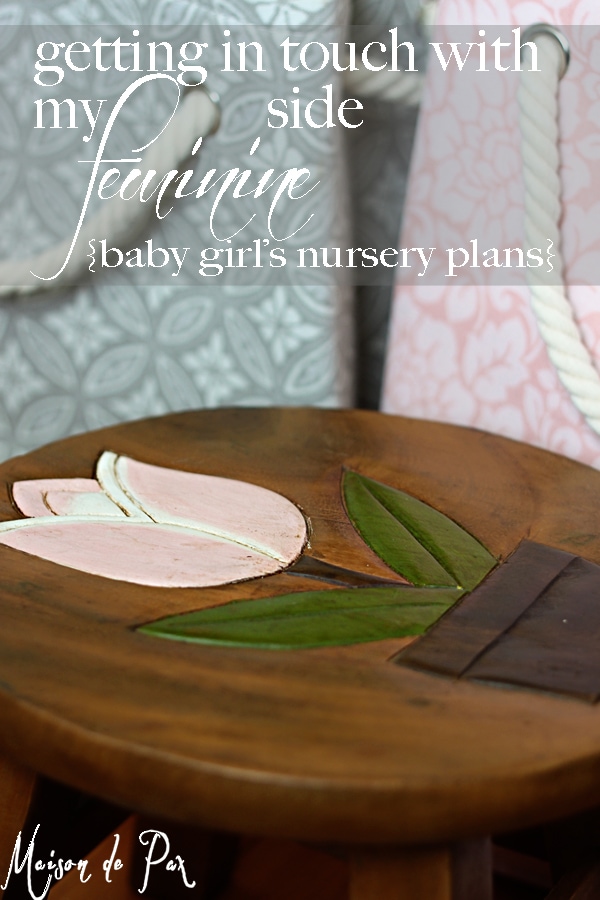inspiration and design ideas for a girl's nursery with soft grays and touches of pink...