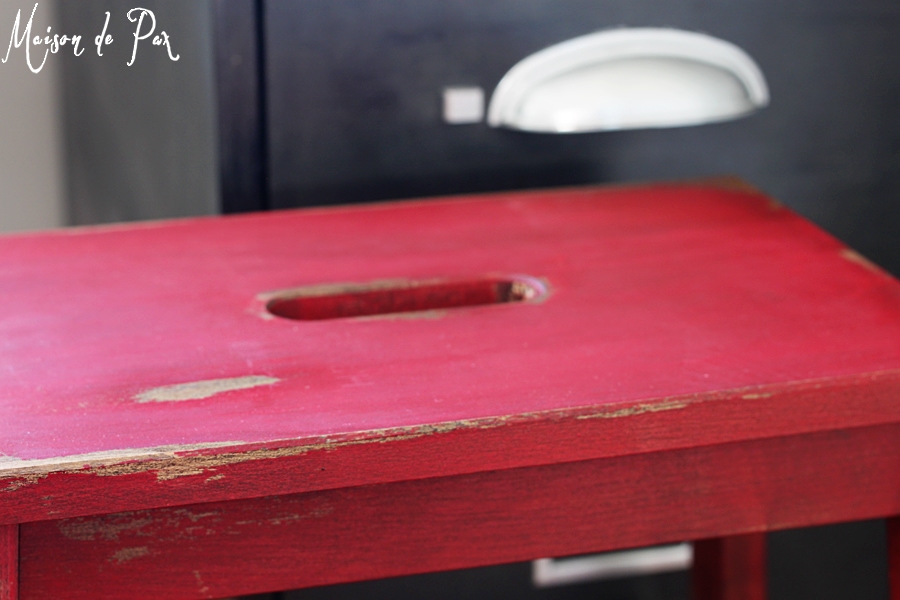 Red vintage step stool- Maison de Pax