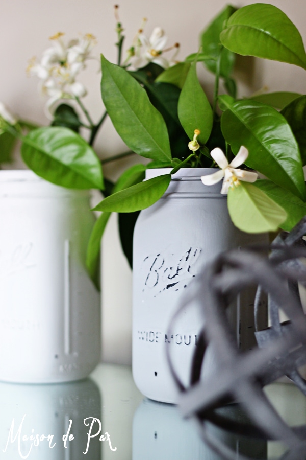 Click through for step-by-step instructions to create your own gorgeous painted mason jars!
