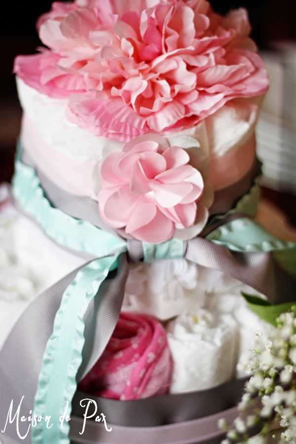 An easy-to-follow tutorial at maisondepax.com to create your own diaper cake; you couldn't have a more beautiful and practical gift for a mother-to-be!