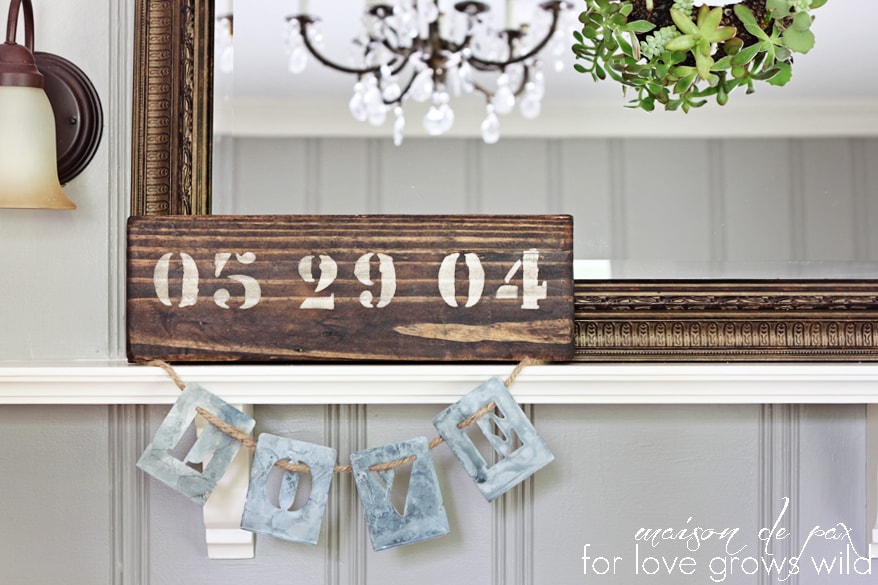 Create your own rustic wooden sign to celebrate an anniversary, birthday, or any other special occasion. Get the full tutorial on this easy DIY painted sign.