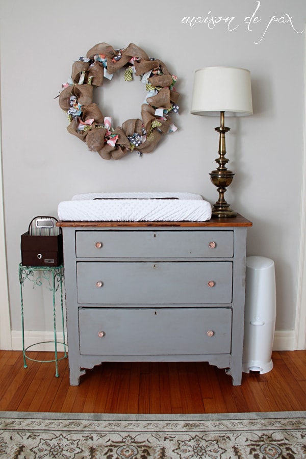 Gorgeous, subtle, mostly neutral nursery with touches of French and farmhouse charm at maisondepax.com