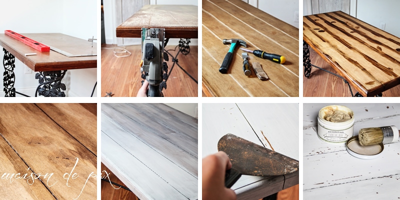 Make a gorgeous, painted, planked look desktop from plywood! via maisondepax.com #diy #plank