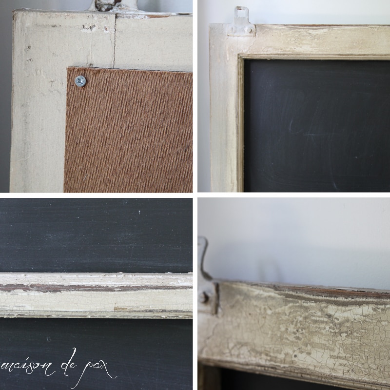 Turn an old window screen into an adorable, versatile chalkboard with this simple tutorial at maisondepax.com! #diy #chalkboard #seasonal