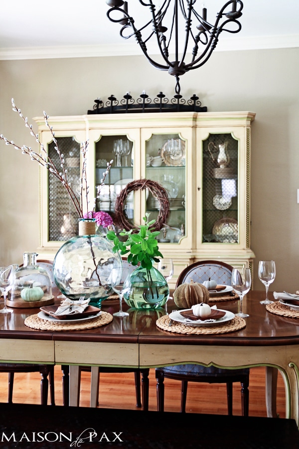 Beautiful whitewashed gray dining set before- Maison de Pax