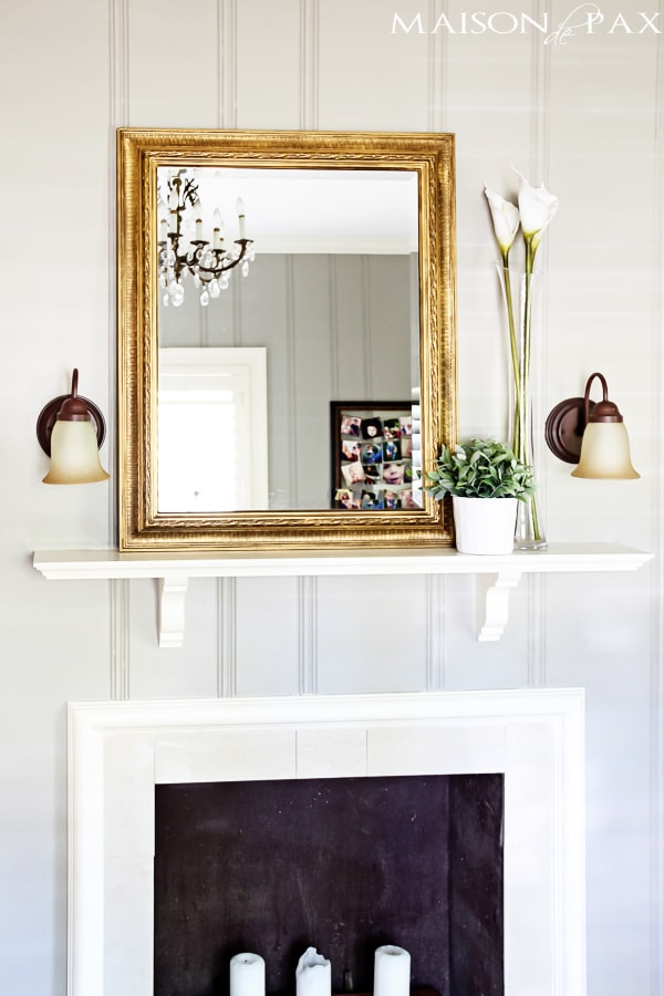 You won't believe this EASY transformation! Just one step to create this gorgeous gilded frame via maisondepax.com #diy #wax #gold #glam #mirror