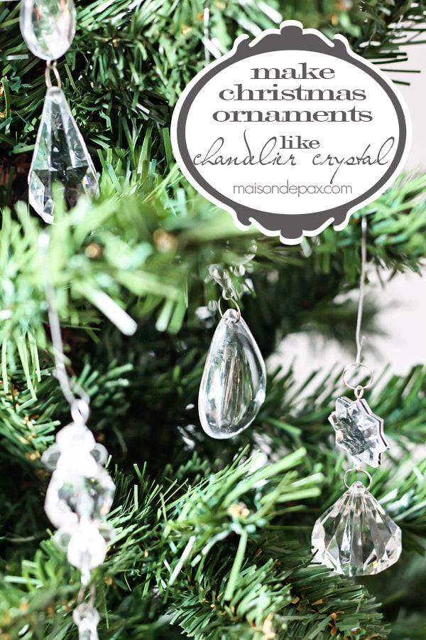 Gorgeous idea! Add chandelier crystals to your Christmas tree |via maisondepax.com #ornament #diy #decor