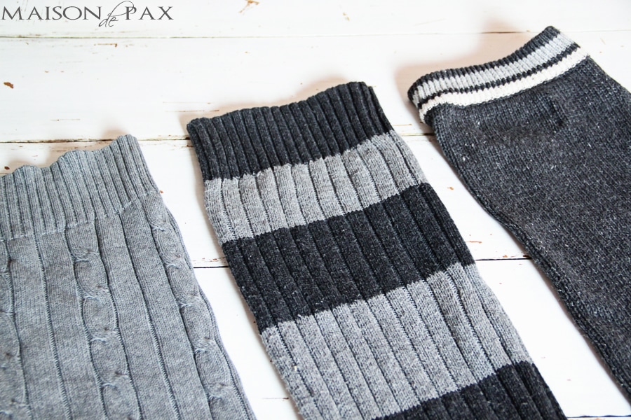 DIY stockings from thrift store socks- Maison de Pax