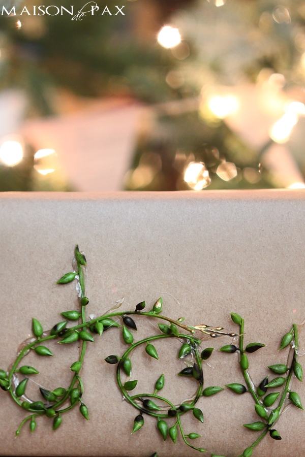 Great gift wrap ideas!  Simple, natural, and gorgeous... via maisondepax.com #hoilday #Christmas #present