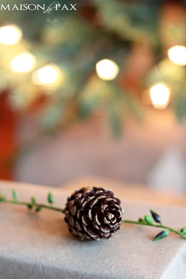 Great gift wrap ideas!  Simple, natural, and gorgeous... via maisondepax.com #hoilday #Christmas #present