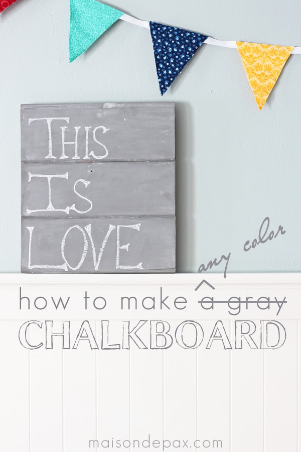 DIY Planked Gray Chalkboard