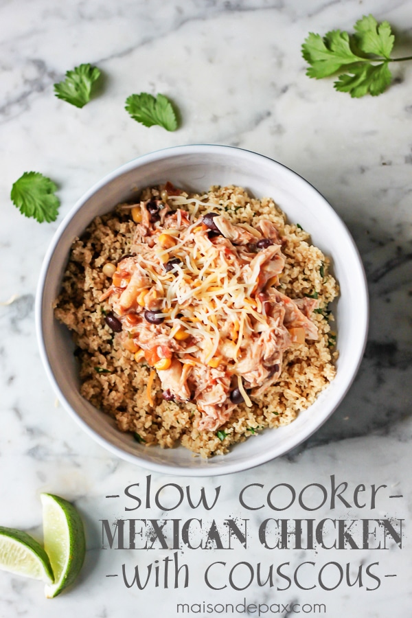 Slow Cooker Mexican Chicken with Cilantro Lime Couscous