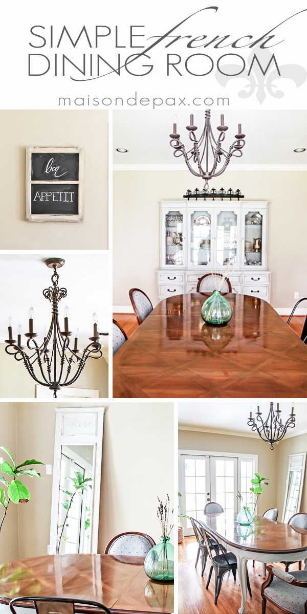 Gorgeous, simple French dining room | maisondepax.com #diy #decorating #design