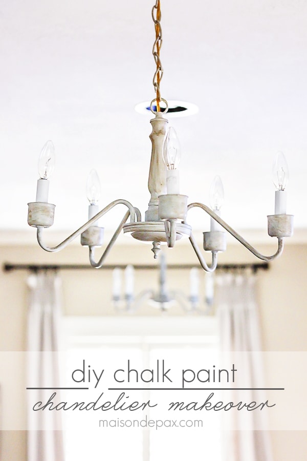 transform an outdated brass chandelier with chalk paint | maisondepax.com
