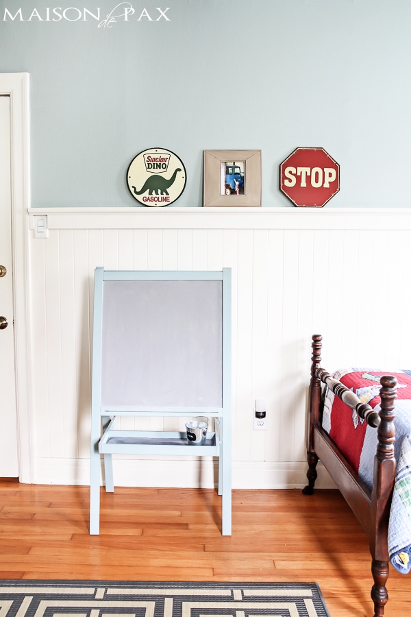 colorful, vintage shared boys room with adorable diy projects | maisondepax.com