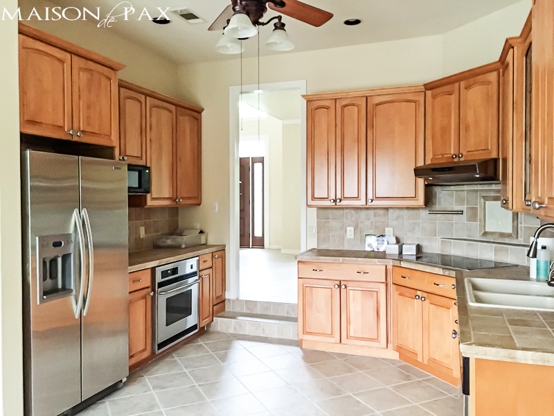 The kitchen... before. Come see how this 1990's home was transformed and updated beautifully!
