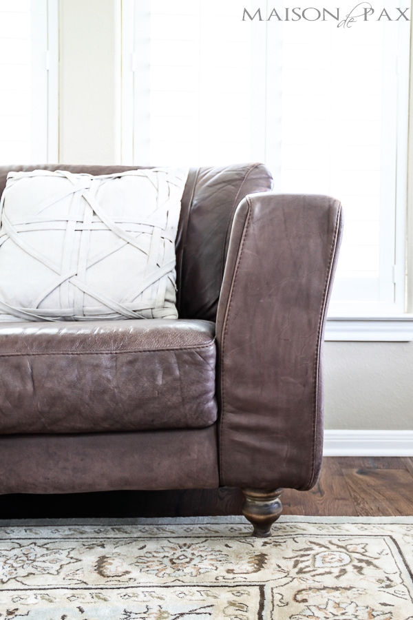 Such an easy update for a couch or loveseat!  How to Replace Couch Legs | maisondepax.com