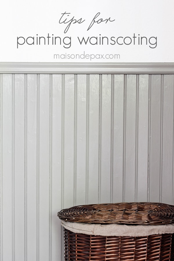 I love this warm gray bead board! Tips for painting wainscoting | maisondepax.com