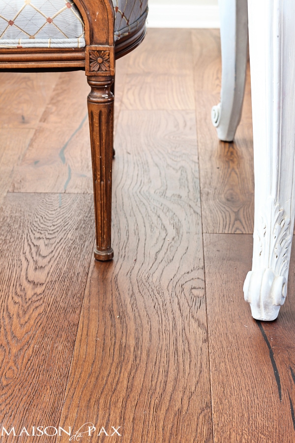 gorgeous wide plank European oak floors: the perfect brown and just a little rustic | maisondepax.com