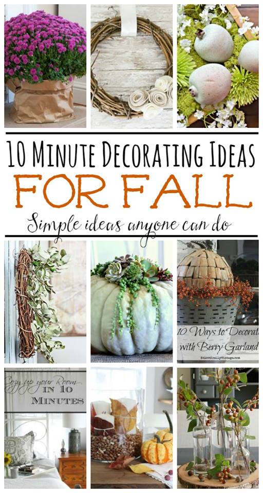 What great ideas! 10 minute decorating ideas for fall... A gorgeous home doesn't have to take hours! maisondepax.com