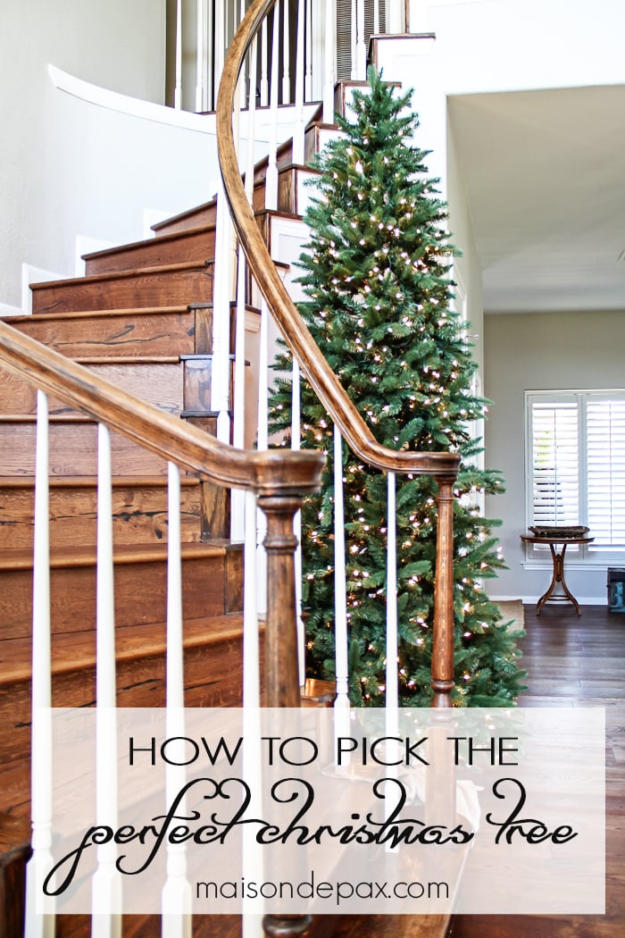 What a gorgeous staircase! Tips for choosing the perfect tree for any space, look, or budget | maisondepax.com