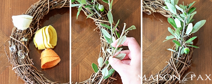 So cute and so affordable! Make this diy oak leaf and acorn wreath for fall in less than 10 minutes | maisondepax.com