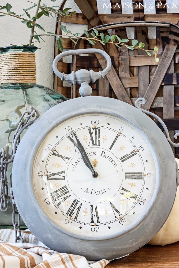 gorgeous painted vintage clock plus great tips for painting accessories | maisondepax.com