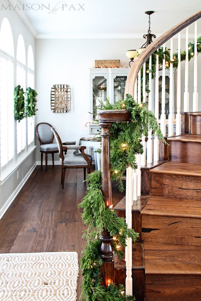 How to Make Cheap Garland Look Expensive - This is so beautiful and so easy! DIY cedar garland makes a gorgeous Christmas decoration in your holiday home | maisondepax.com