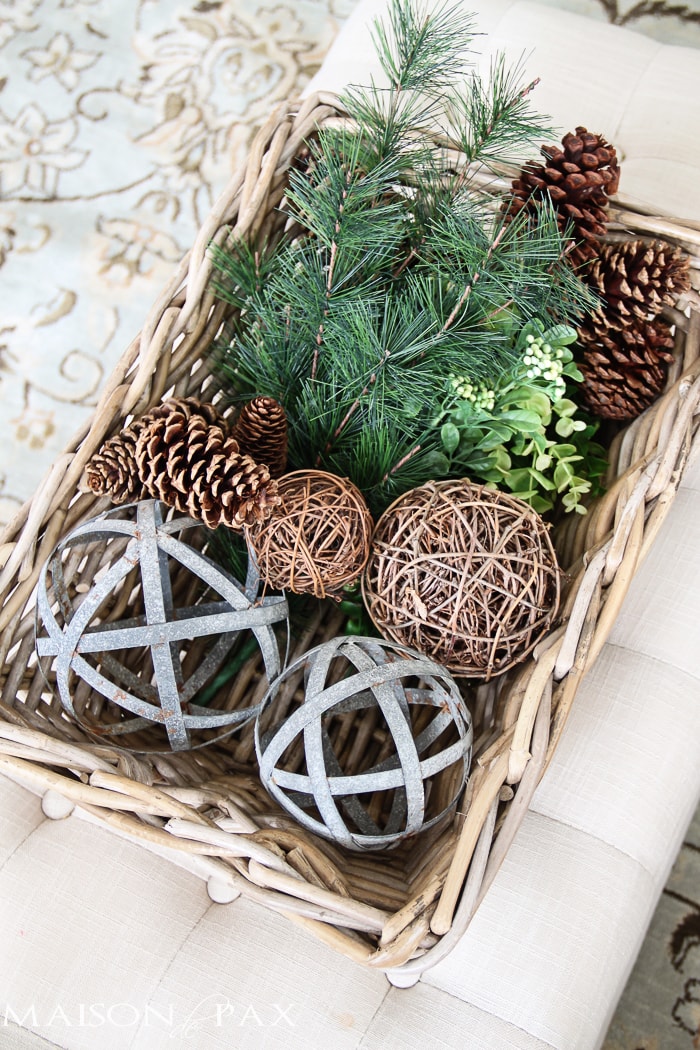 Great ideas for easy holiday decor: try filling a bowl or basket with any one of these fun items! maisondepax.com