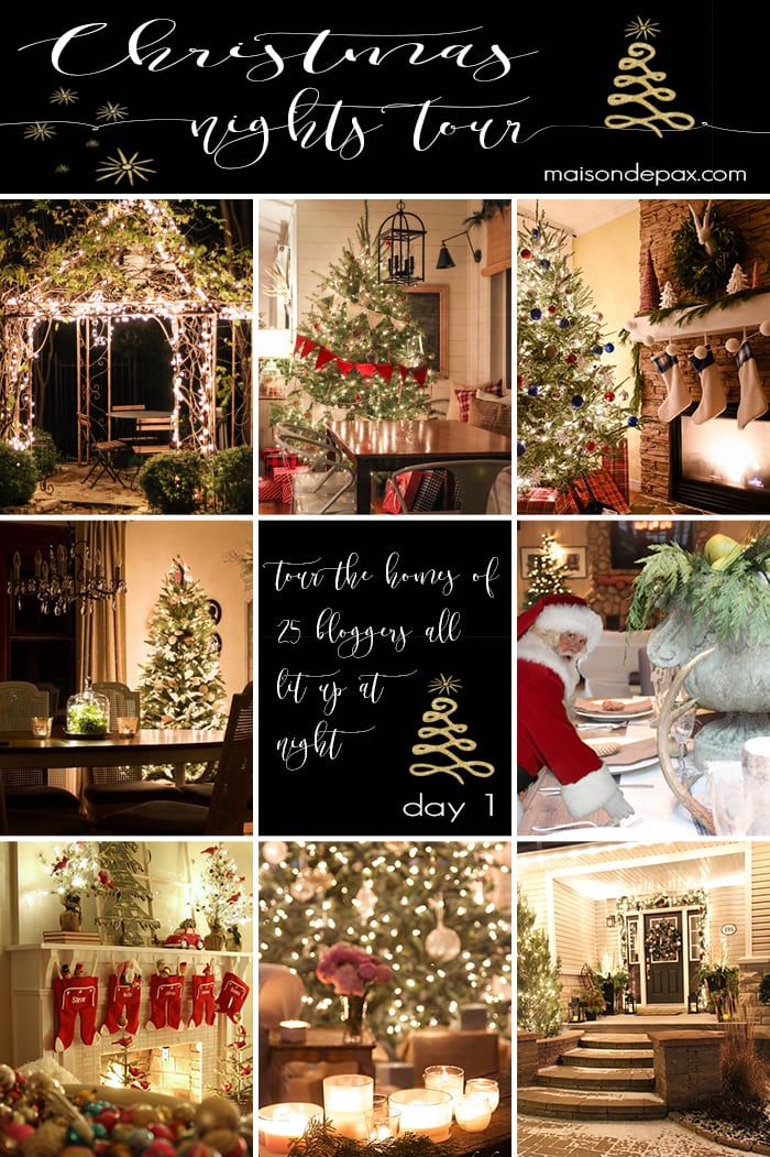 So amazing! Tour 25 gorgeous homes all lit up at night for the holidays | maisondepax.com
