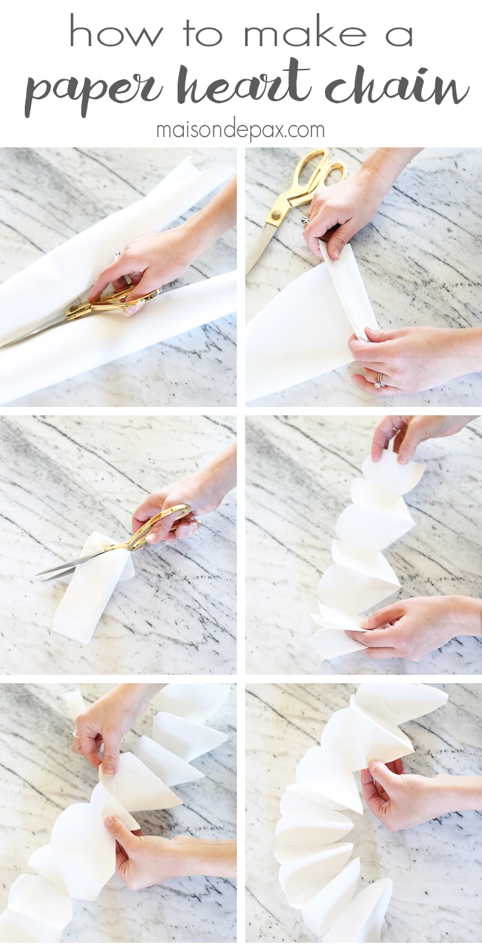 How to Make a Paper Heart Chain- Maison de Pax
