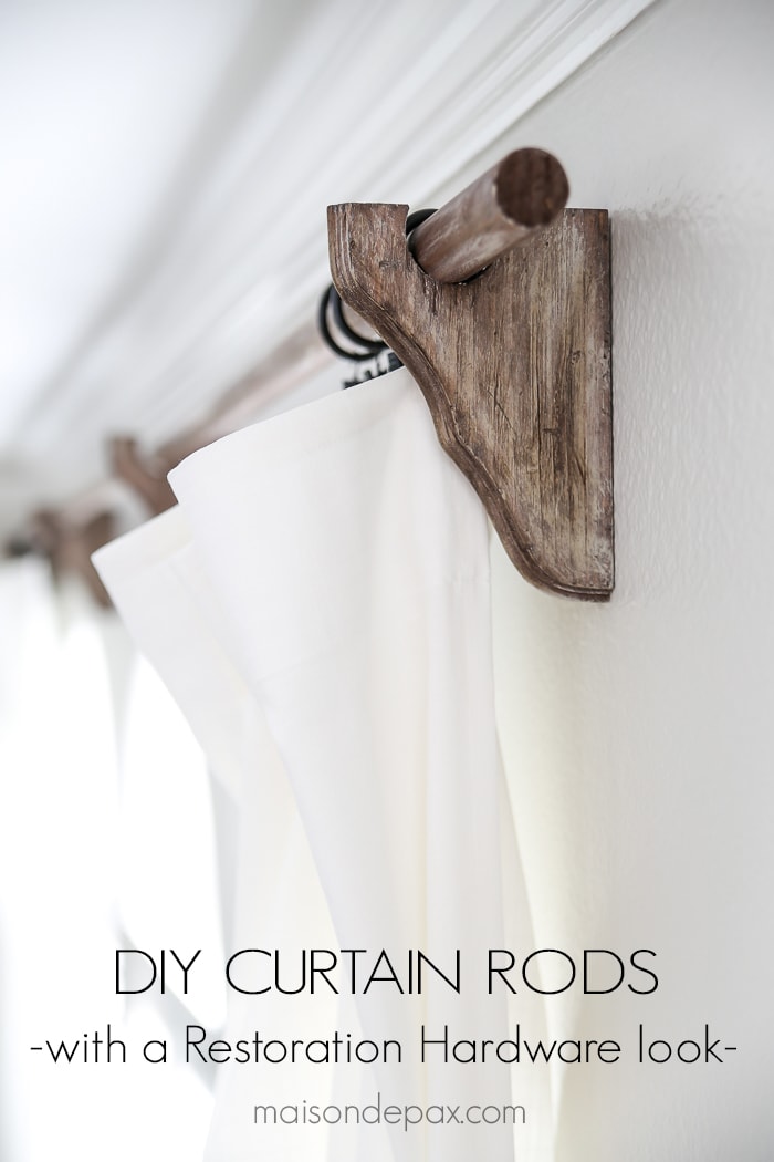 Diy Curtain Rods Restoration Hardware, How To Make Wooden Curtain Rod Brackets