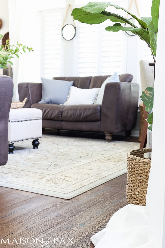 Wood floors and living room rug- Maison de Pax