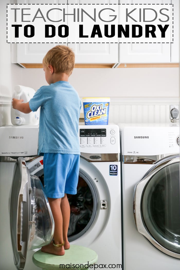 laundry time saving tip: teach your kids to do their own! Simple tips to teach young children to do their own laundry...