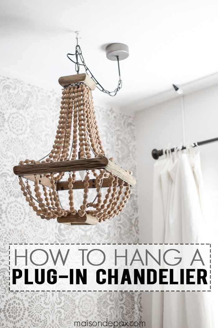 How to Hang a Plug In Chandelier: this is great! Step by step tips for hanging a gorgeous chandelier in any space