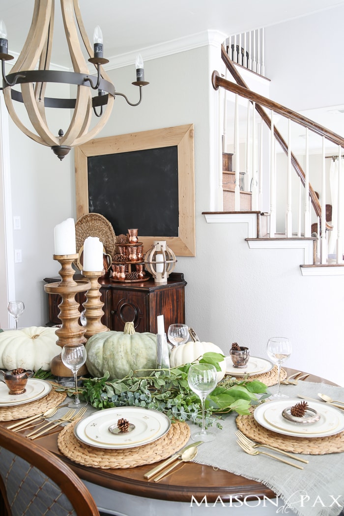 Fall dining room with tablescape- Maison de Pax