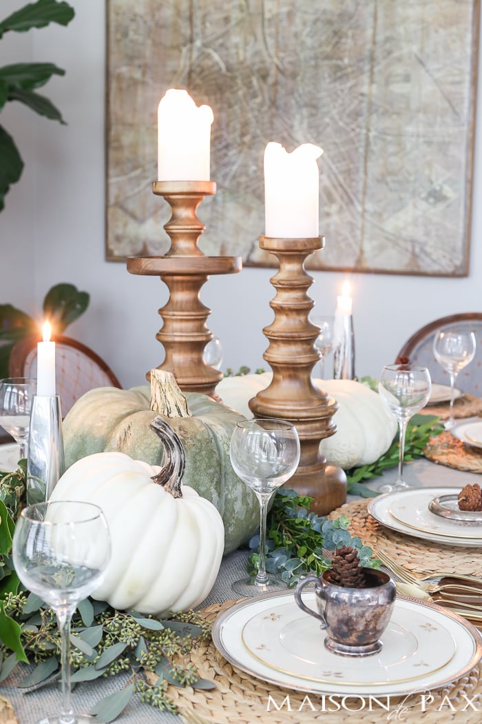 Elegant, Neutral Thanksgiving Table Decor- Maison de Pax