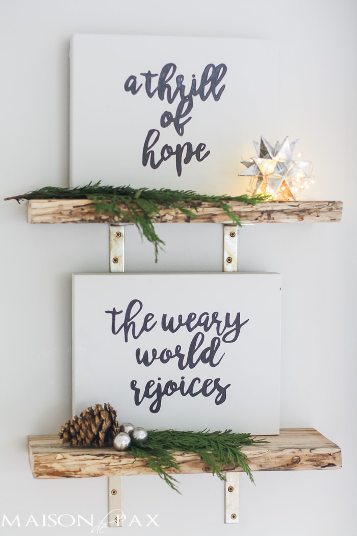 Free Christmas Printables! Prepare your heart for this season with this PAIR of Christmas printables... A thrill of hope AND the weary world rejoices!