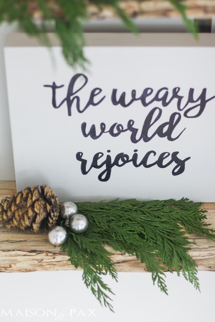 Free Christmas Printables: Thrill of Hope and Weary World Rejoices