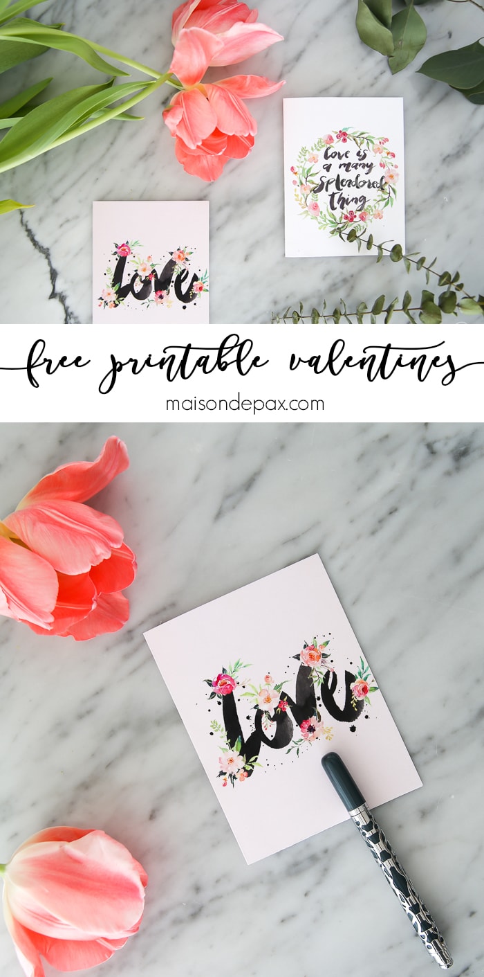 Free printable Valentine's Day card- Maison de Pax