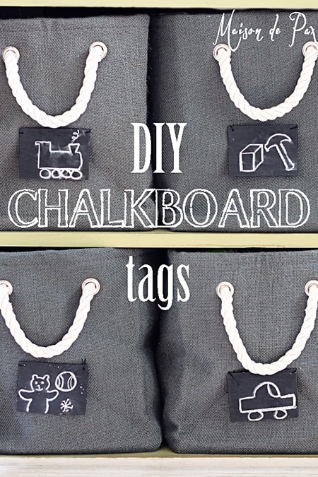 DIY Chalkboard Tags: perfect for organizing kids toys, clothes, school supplies, and more!