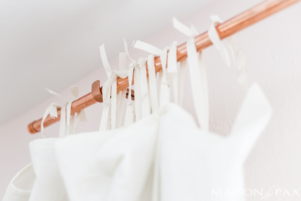 Copper is such a beautiful accent, and curtain rods can be so expensive! These DIY copper curtain rods are both chic and affordable, and they are so so easy to make. Read the full tutorial for how to make copper curtain rods.