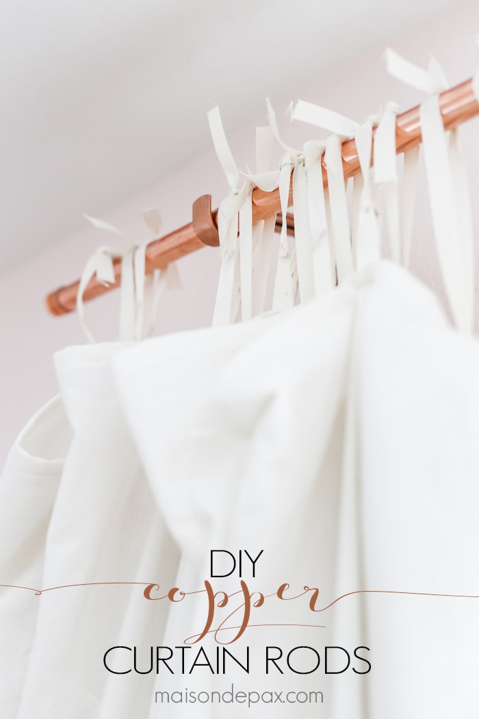 Copper is such a beautiful accent, and curtain rods can be so expensive! These DIY copper curtain rods are both chic and affordable, and they are so so easy to make. Read the full tutorial for how to make copper curtain rods.